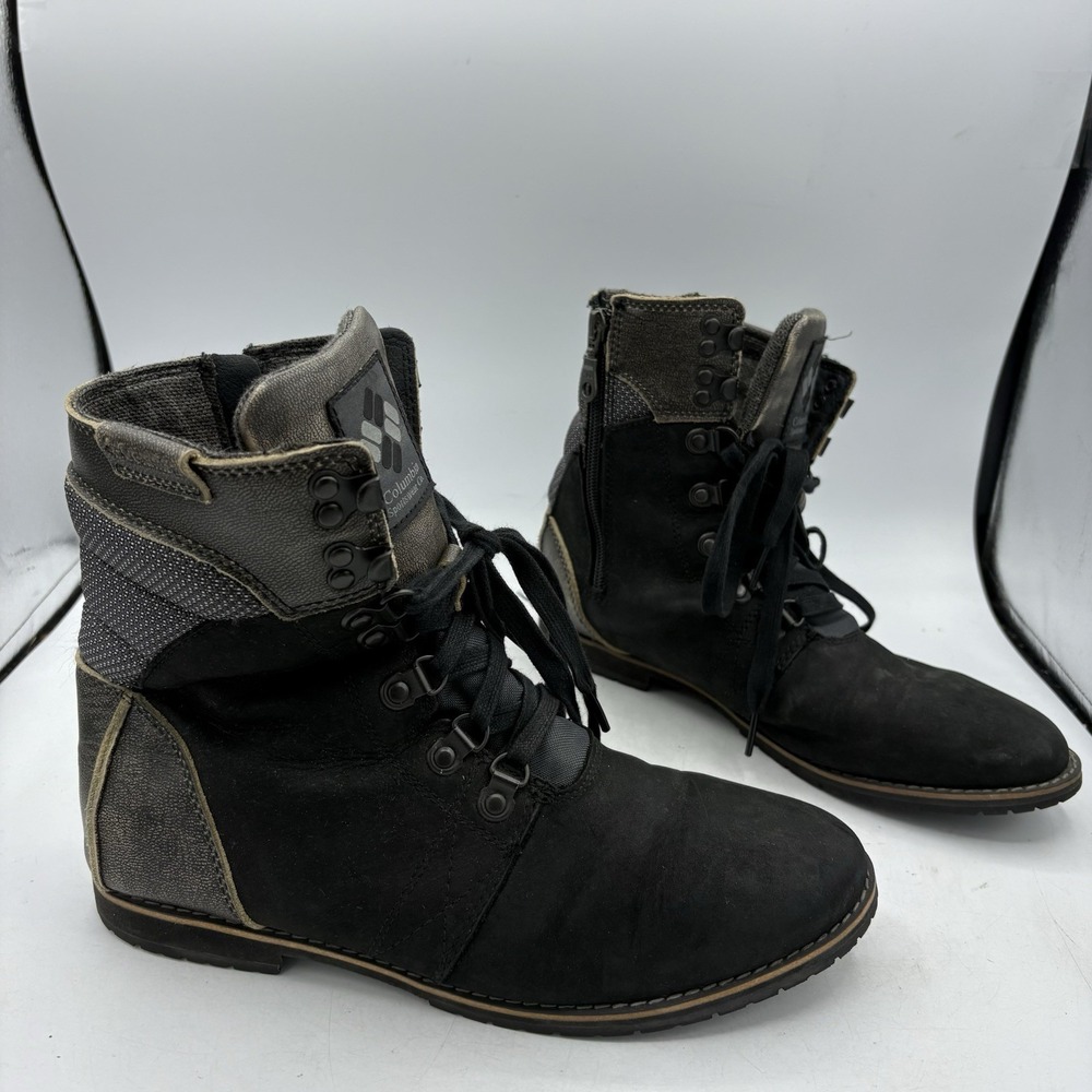 Columbia Boots Womens Size 9 Twentythird Ave Mid Leather Fashion Black Zip